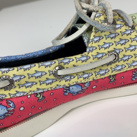 Sperry Vineyard Vines Patchwork Boat Shoes Size 5 - Picture 15 of 16